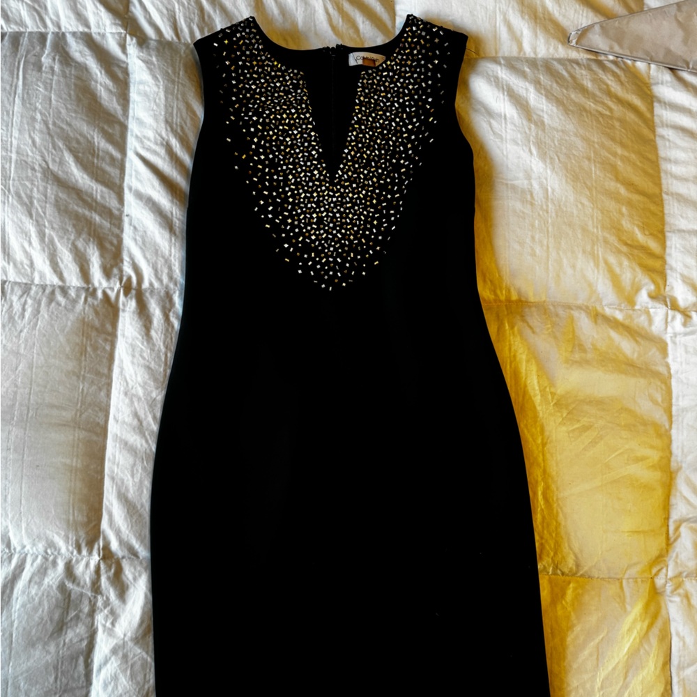 Calvin Klein Black Dress with Silver Accents
